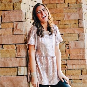 Sparkly Short Sleeve Top